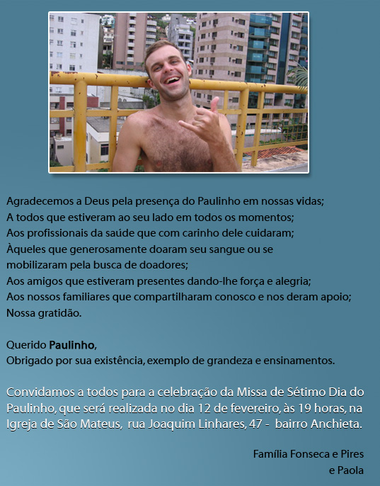 Mensagem de agradecimento